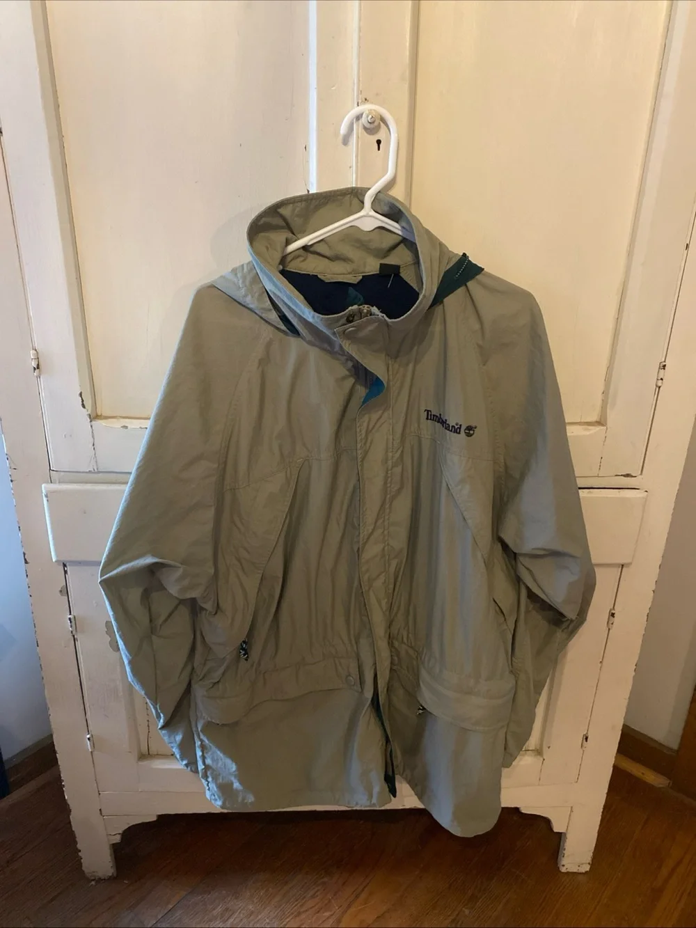 Timberland Kids Hooded Raincoat in Olive Green